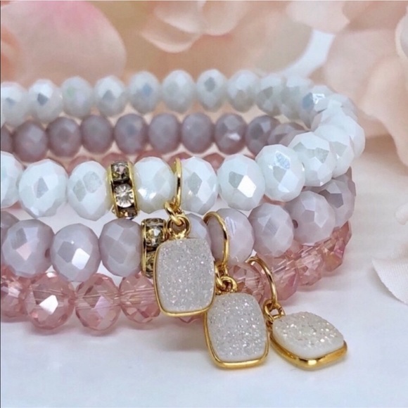 Olivia Rae Jewelry - Czech Glass & Drusy Charm Bracelets